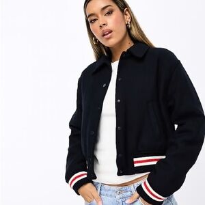 Mango Oversized Wool Bomber Jacket NWOT